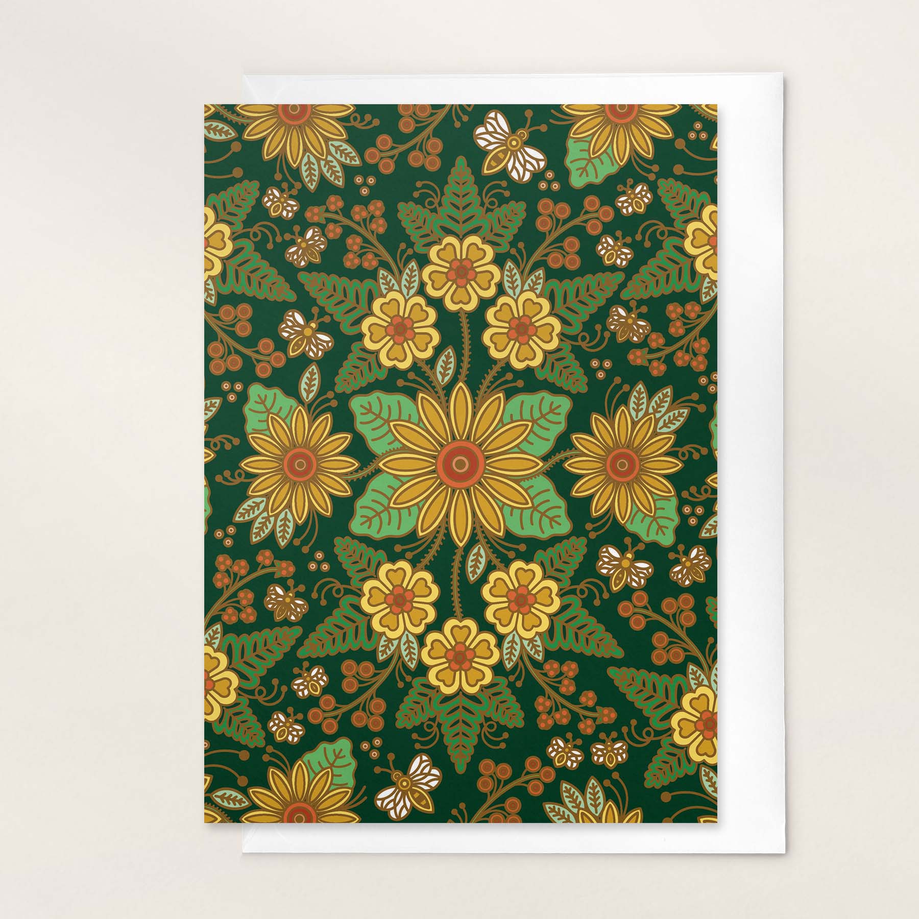 Bees + Blooms Greeting Card